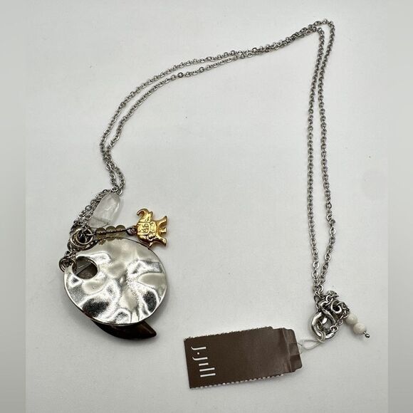 STILL WITH TAG! J.Jill 30" silver toned necklace with charms as pendants! - Picture 11 of 14